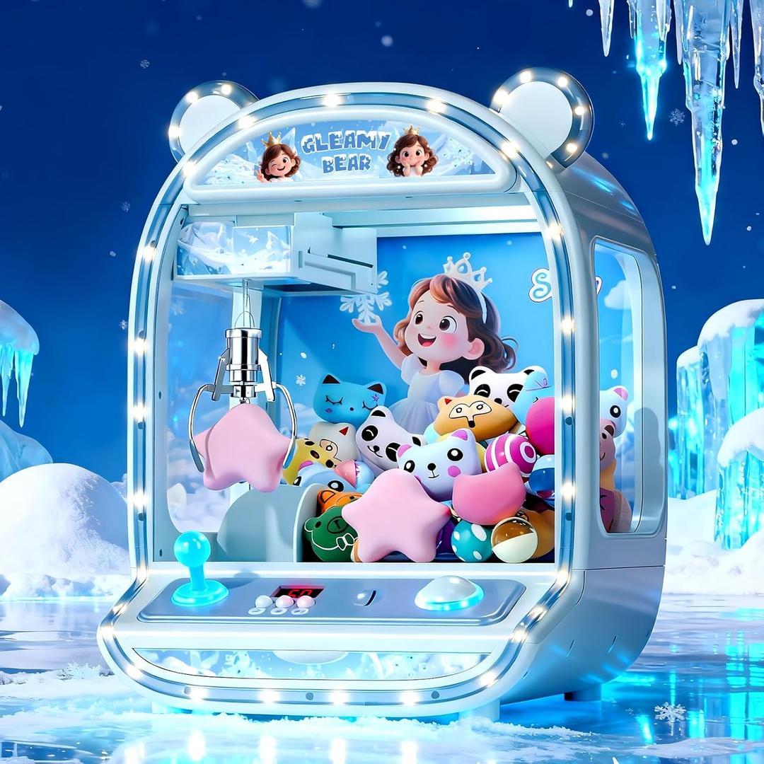 Skirfy Large Claws Machine Toy with Alloy Claw,LED Light & Adjustable Sound,16" Candy Dispenser Toys Mini Vending Machine for Kids Christmas Birthday Big Gifts for Girls Boys Ages 6+