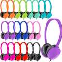 Classroom Headphones Bulk 30 Pack for School Students,Wholesale Earphones Class Set of Headphones for Students Group Learning, Computer Lab, Library, Online Lesson and Testing Multi Color