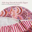 14x36 Inch Cotton Block Print Ruffle Sham Cover,Handmade Boho Floral Block Print Pillowcase,Ruffle Trim,Soft Decorative Cushion Case for Bedroom,Farmhouse&Cottagecore Bedding