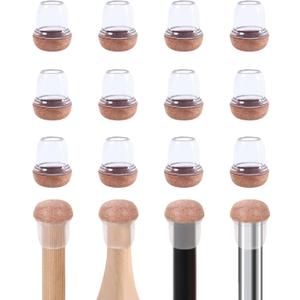 Ezprotekt 24 Pcs Small Clear Silicone Chair Leg Floor Protectors for Hardwood Floors, Chair Leg Caps Covers, Floor Protectors for Chair, Bar Stool Leg Protectors Round (S Fit: 3/5" to 3/4", 15-19mm)