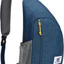 SKYSPER Sling Bag RFID Crossbody Sling Backpack Cross Body Shoulder Travel Bag Hiking Daypack for Women Men(Blue) (Small)