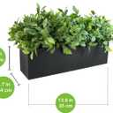 Winlyn 14" Artificial Boxwood Plant Greenery Arrangement Faux Boxwood in Black Rectangular Wooden Planter Potted Herb Plant for Farmhouse Home Decor Wedding Windowsill Mantel Shelf Table Centerpiece