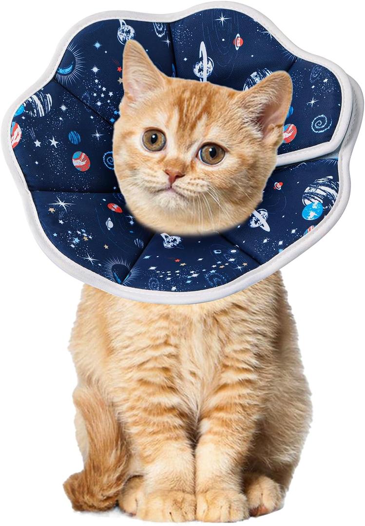Cat Cone Collar Soft, Cat Recovery Collar to Stop Licking, Protective Cat Neck Cone After Surgery for Small Medium Cats Kittens Puppies (M(Neck: 9" - 11.5"))