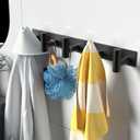 VAEHOLD Black Hat and Coat Wall Mount Rack 5 Hooks for Robes, Bags, Keys, and Towels Bathroom Towel Hanger Organizer (2 Pack)