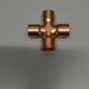 PATIKIL 1/2 Inch ID 15mm OD Copper Union Cross Pipe Fitting, 1 Pack 4 Way Welding Copper End Feed Equal Pipe Connector for Plumbing Air Conditioning Refrigeration Gas Water Oil