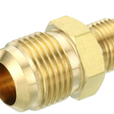PATIKIL 3/8"Male x 5/8" Male Brass Flare Union Connector, 2 Pcs Gas Adapter Brass Tube Coupler Pipe Fitting for Hose Fitting