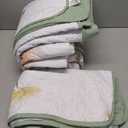 Dinjoy Floral Quilt Set Queen Size,Sage Green Bedspread Botanical 3 Pieces Fall Quilts Microfiber Lightweight Bedspreads White Soft Reversible Bed Cover Sets for All Season(96"x90")