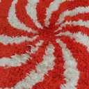 Christmas Bathroom Rug,Christmas Candy Bath Mat,Winter Peppermint Rug Decor,3D Red Round Carpet,NonSlip Absorbent Floor Mat for Tub,Living Room,Bedroom,Festival,Holiday,24 Inch