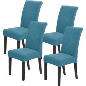 Howhic Stretch Chair Covers for Dining Room Set of 4, Removable Washable Dining Room Chair Covers, Dining Chair Slipcovers Seat Protector, Great Decoration for Home and Banquet (Dusty Blue, 4 Pack)