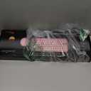 Perixx PERIDUO-713 Wireless Mini Keyboard and Mouse Combo, Retro Round Key Caps, Pastel Pink, US English Layout