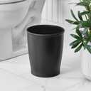 iDesign Round Bathroom Trash Can, Plastic Bathroom or Office Trash Can, Set of 2, Black, Made in USA