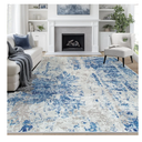 8x10 Area Rugs for Living Room Rug Washable: Abstract Large Rug for Dining Room Bedroom Carpet Non Slip 8 by 10 Indoor Modern Nursery Home Office Blue Grey White
