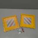 6x6 Wavy Picture Frame With Mat For 4x4, Wavy Edge Wooden Picture Frame with Real Glass - Wall Mount and Tabletop Display, Yellow, 2 Pack