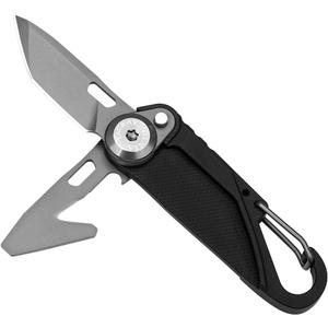 TACRAY Vinto 5-in-1 Mini Utility Keychain Knife  Ultra-Light Compact Multitool with Knife, Seatbelt Cutter, Bottle Opener, Flathead Screwdriver & Keyring Attachment for Everyday Carry (Black)