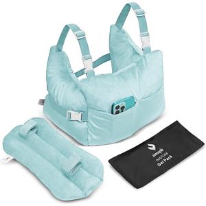 Zomaple Mastectomy Recovery Pillow + Strap, Gel Pack & Seat Belt Cover Post-Op Essentials, Breast Augmentation/Reduction & Mastectomy Recovery Supplies Washable Cover for Comfort & Support