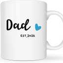 MAUAG Dad Est 2026 Coffee Mug, Father's Day New Dad Gifts for Men Him, First Time Dads Cup, White 11 Oz
