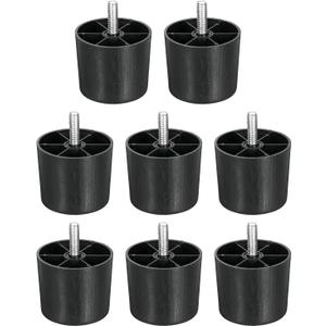 uxcell 8 Pcs 2 Inch Furniture Legs, Plastic Sofa Couch Legs Tapered Replacement Tapered Feet for Chair Sofa Dresser Cabinets Bed, Black