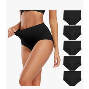 Molasus Women's Cotton Underwear High Waisted Full Coverage Ladies Panties (Regular & Plus Size L