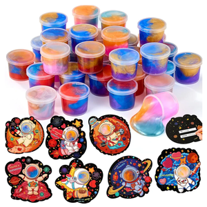 28 Pack Valentines Day Gifts for Kids Classroom - Galaxy Slime with Valentines Day Cards for Kids School, Valentine Classroom Exchange Prizes, Party Favors, Non Candy Gift Exchange