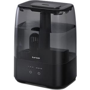 Top Fill Humidifiers for Bedroom, 4.0L Tank Cool Mist Humidifiers for Large Room, 40H Runtime, 28dB Quiet Ultrasonic Air Humidifier for Home, Plants with 9H Timer, Aroma Tray, Black