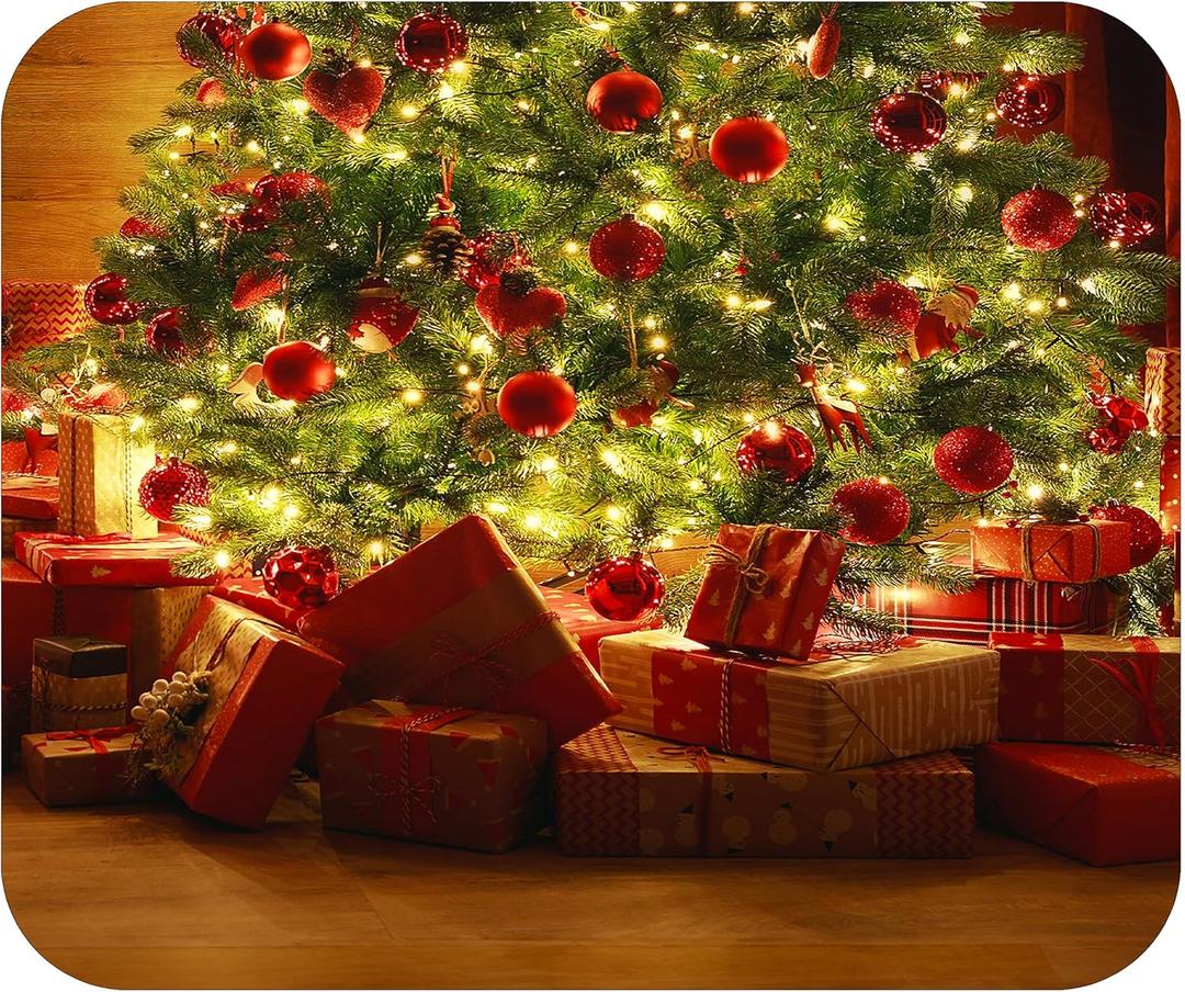 Merry Christmas Holiday Season Mouse Pad Mat Mousepad for Desk Computer Laptop PC Gaming Home or Office Gift (Christmas Tree MP123)