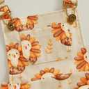 Adobabirl Toddler Baby Girl Halloween Outfit Ghost Pumpkin Overalls Romper Suspender Shorts Jumpsuit Cute Fall Clothes (12-18 Months, Thanksgiving Turkey Beige)