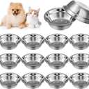 Nuanchu 15 Pack Stainless Steel Dog Bowls Bulk, 15 oz Pet Food Water Bowls for Small Dogs/cat, Dishwasher Safe Feeder for Multi-pet Homes/pet Shop