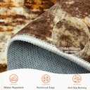 Area Rug 5x7 Rug Machine Washable Non-Slip Low Pile Print Pattern Western Rug for Living Room Bedroom Entryway Tribal Series-Abstract/Cowhide