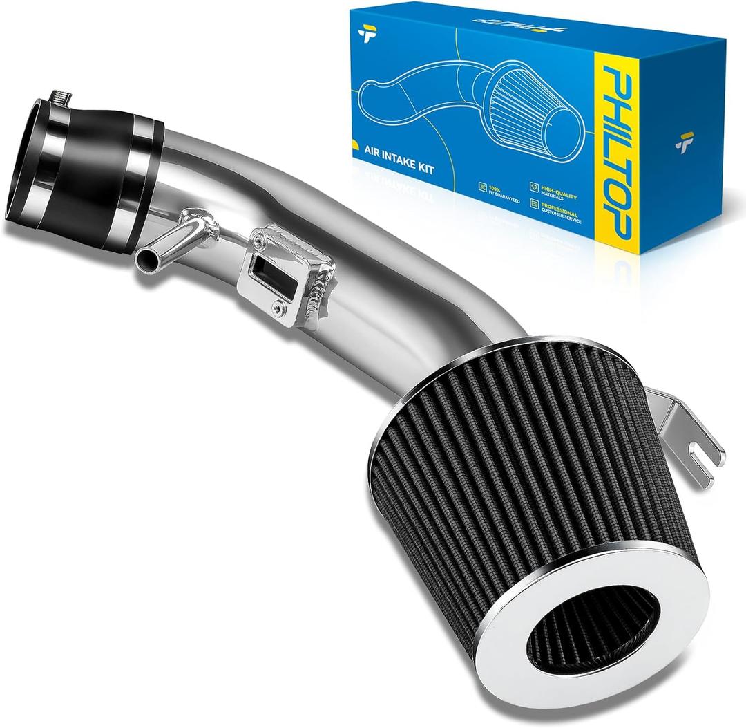 PHILTOP 3" Cold Air Intake Kit System Compatible with Nissan Altima 2007 2008 2009 2010 2011 2012 L4 2.5L, High Performance, Black
