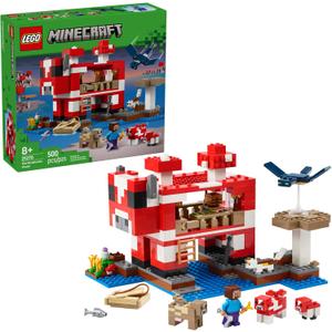 LEGO Minecraft The Mooshroom House Toy Figures and Playset - Building Minecraft Toy for Kids, Boys and Girls, Ages 8+ - with Steve and Other Figures for Pretend Play - Gift Idea for Birthdays - 21270
