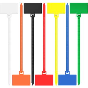 200 Pcs 6 inch Nylon Cable with Label Tags Marker Ties,Self-Locking Plastic Nylon Cable Ties Multicolor,Cords Straps Wire Zip Ties with Mark Tags Power Marking Label, 6 Inch(40lb)