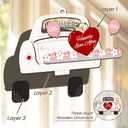 AVERXO Valentines Day Gifts for Couples - Mr & Mrs Three Layer Wooden Valentines Ornaments 2025 for Decorations - Weeding Gifts, Just Married Gift for Women Men Her Him Wife Husband