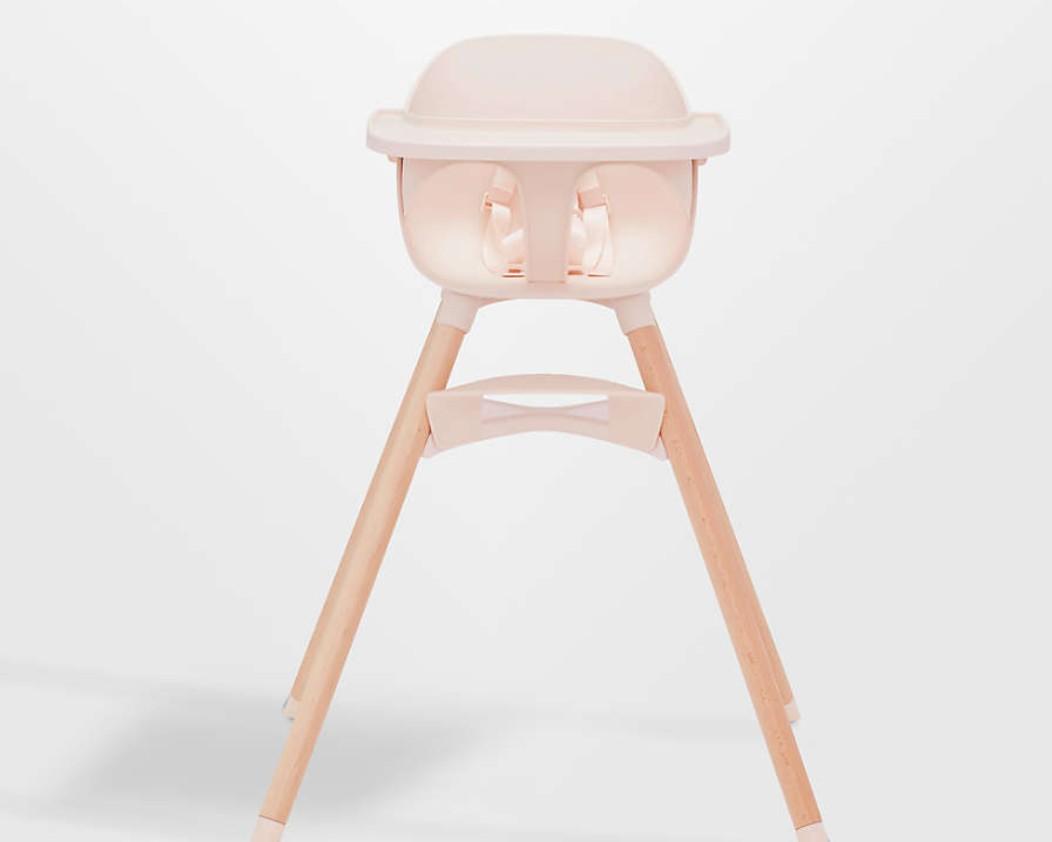 Lalo The Chair Convertible 3-in-1 High Chair for Babies & Toddlers, Dishwasher Safe Tray, Adjustable Footrest, Grapefruit