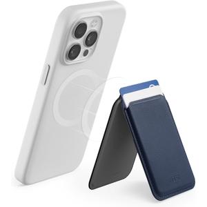 MOFT MagSafe Card Holder, Strong Magnetic Wallet with Angle Adjustment, Vegan Leather Phone Wallet for iPhone 15/14/13/12 Series, Navy Blue