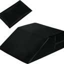 HOMBYS Satin Wedge Pillow Cover Leg Elevation Pillowcase -Silky & Smooth Bed Wedge Replacement Case with Zipper, Removable & Machine Washable(Cover Only), Black (24.4"x21.5"x8.5")