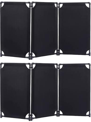 Kanayu 3 Panels Safety Barricade 5.8FT Caution Sign PVC Frame Folding Security Gate Portable Privacy Fence High Visibility Barricade Foldable Caution Symbol Crowd Control Restricted Area