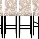 Jacquard Bar Chair Stool Cover，3 PCS Stretch Chair Slipcover Pattern for Short Swivel Dining Chair Counter Height Side Chairs Bar Stool Covers with Backs Barstool Covers Slipcovers Pub Chair Slipcover