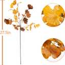 16 Pcs Artificial Ginkgo Leaves Stems Fall Greenery Stems Artificial Fall Flowers Spray for Autumn Vases Home Table Centerpieces Thanksgiving Decorations