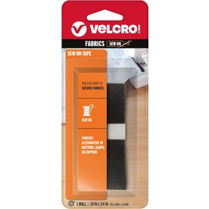 VELCRO Brand - 90029 For Fabrics | Sew On Fabric Tape for Alterations and Hemming | No Ironing or Gluing | Ideal Substitute for Snaps and Buttons | Tape, 30in x 3/4in, Black