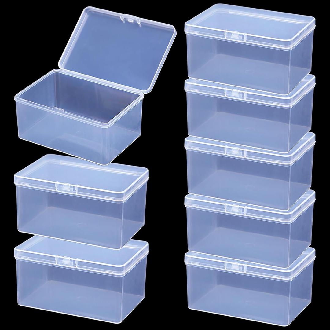 8Pcs Clear Playing Deck Card Storage Box Plastic Card Boxes Playing Card Boxs High Capacity Playing Card Case 4.3 x 2.95 x 2.17 Inch Organizer Snap Closed Trading Games Collector