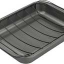 GoodCook Everyday Nonstick Large Roast Pan with Rack, 15 x 11 Inch, Gray