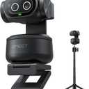 EMEET PIXY Dual-Camera AI-Powered PTZ Camera 4K with Tripod, AI Tracking, PDAF&AI Autofocus 0.2s, 1/2.55'' Sony Sensor, 3 Mics, Presets, 4K Webcam for Streaming, OBS/Twitch/Switch 2 Compatible