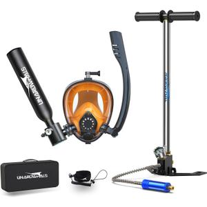 Mini Scuba Tank, 5-10 Minutes Usage Time Scuba Tank Kit, DOT/CE-EN250 Certification Dive Tank, 0.5L(3.5Cu Ft) Capacity Portable Scuba Tank, 3000 Psi Max Pressure, Aluminum Diving Tanks