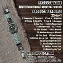 23-in-1 Survival Military Digital Watch, Mens Tactical Multi-Functional and Adjustable Wristband Outdoors Waterproof Sports Dual Dial Watches with Compass Paracord Band (Gray Yellow Camouflage)