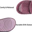 Litfun Women's Fuzzy House Slippers with Moderate Arch Support Open Toe Cozy Bedroom Shoes Indoor, 39