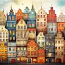 MISITU 1000 Pieces Jigsaw Puzzles for Adults Teens Challenging Difficult Puzzles Impossible Puzzles Art Craft Puzzle Games Toys Gifts Colorful Castle House Jigsaw Puzzle 28 x 20 inch