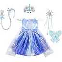 Dressy Daisy Toddler Little Girls Ice Princess Snow Queen Halloween Birthday Christmas Dress Up Costume with Cape
, 120