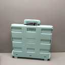 Inspired Living Ultra-Slim Rolling Collapsible Storage Pack-N-Roll Utility-carts, with Telescopic Handle, for Home, Garden, Shopping, Office, School use, Large, Mint