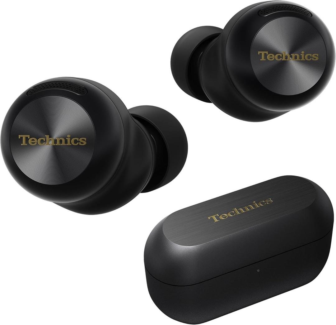 Technics Reference Class Hi-Fi Wireless Earbuds, Dolby Atmos, Head Tracking, Adaptive Noise Cancelling, 3 Device Multipoint, 10-hr Battery, Wireless Charging, in Ear Headphones - EAH-AZ100-K (Black)