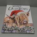 Pack of 2 Christmas Highland Cow Wall Decor:Merry Christmas Canvas Wall Art Cow Pictures Farm Animal Prints Xmas Holiday Decorations Farmhouse Country Wall Hangings Paintings for Living Room 12x15 Inch